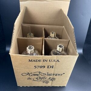 Vintage Home Interior Hurricane Clear Votive Cup Set/4 Original Box 1109 NEW